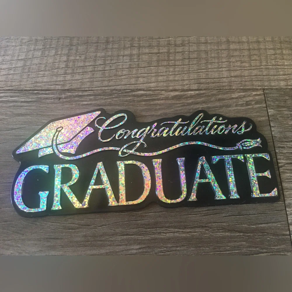 🔴2/$10 NEW Graduation cake topper ring cupcakes diploma cap gown